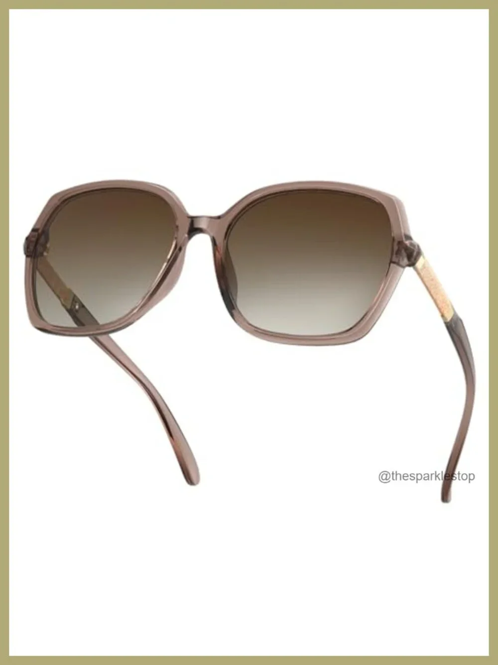 Women's Square Polarized Sunglasses with Rhinestone Frame UV400 Protection